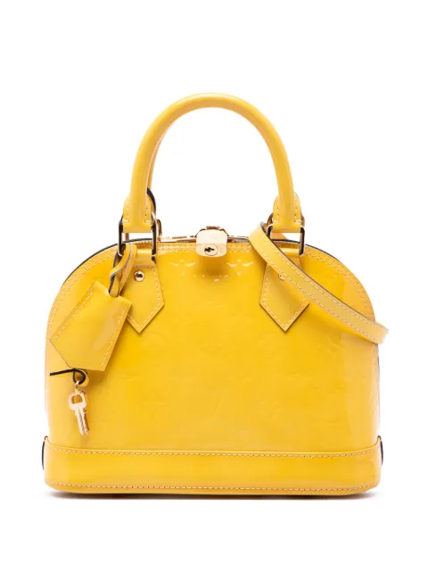 Louis Vuitton Pre-Owned 2014 Monogram Vernis Alma BB satchel Yellow 21O9KLOAUNWF35KU