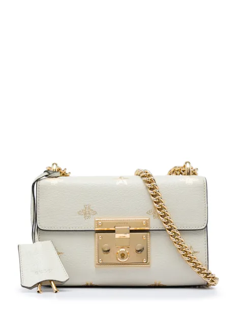 Gucci Pre-Owned 2016-2026 Small Leather Bee Star Padlock crossbody bag White CS0HIBZJX03FGD8R