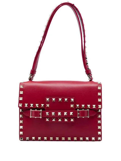 Valentino Garavani Pre-Owned 2000-2017 Leather Rockstud Flap shoulder bag Red 80IWDSLPSH7D5Y0R