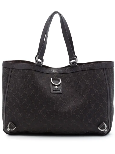 Gucci Pre-Owned 2016-2026 GG Denim Abbey D Ring tote bag Brown 46R3J0YM1HZ4RUKG