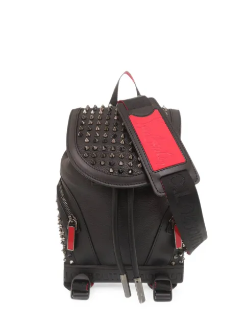 Christian Louboutin Pre-Owned 2010-2026 Bicolor Grained Calfskin Spike Explorafunk backpack Black YWWTFV95H216WMKP