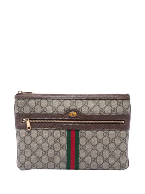 Gucci Pre-Owned 2016-2026 GG Supreme Web Ophidia clutch bag Neutrals QYH3GNVOIPRLS5UW