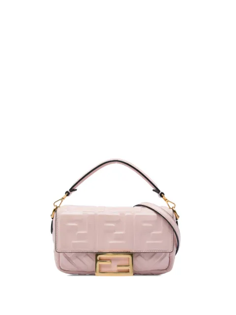 Fendi Pre-Owned 2010-2026 Mini Zucca Embossed Leather Baguette satchel Pink X3AGH639TXE0O5IQ