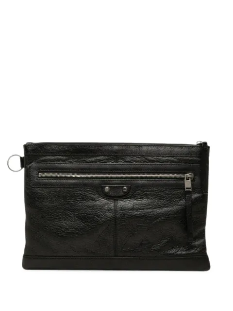 Balenciaga Pre-Owned 2016 Lambskin Motocross Classic Clip M clutch bag Black 3OJF8RY343JOJHV5