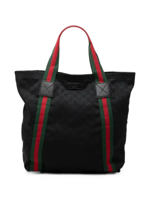Gucci Pre-Owned 2000-2015 GG Canvas Web tote bag Black TAZ5O62B9WEXV9VB