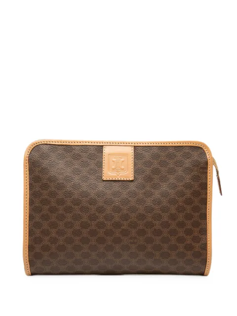 Celine Pre-Owned 2015 Macadam Coated Canvas clutch bag Brown EXRVMHGGKQE43LNN