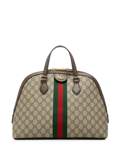 Gucci Pre-Owned 2016-2026 Medium GG Supreme Ophidia Web satchel Neutrals GJKNDH67UZYQDS7V