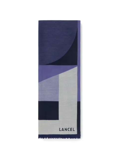 Lancel geometric jacquard scarf Blue A1437712TU