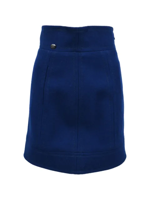 CHANEL Pre-Owned A-line wool mini skirt Blue RFCPUHKCL693263W