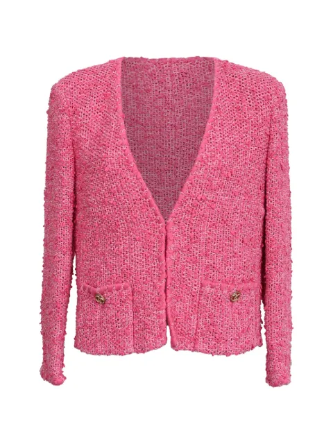 CHANEL Pre-Owned 2021 Tweed pattern jacket Pink RFCPUHKCL727130W