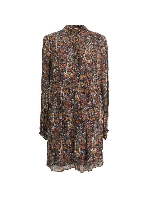Saint Laurent Pre-Owned 2023 floral paisley tunic mini dress Black NAPPUHKCL664989W