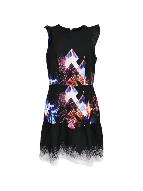 SANDRO firework-print ruffled dress Black RFCPUHKCL717552W