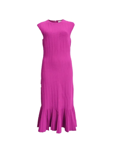 Hervé Léger Pre-Owned 2019 Bridget ribbed pleated midi dress Purple RFCPUHKCL757742W