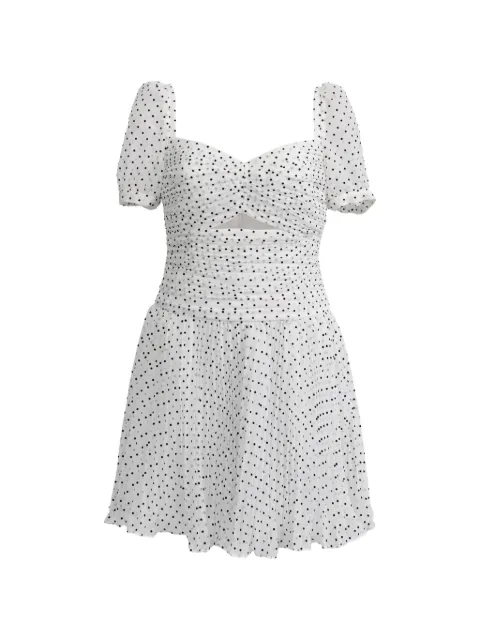 Self-Portrait flocked polka dot dress White NAPPUHKCL680779W