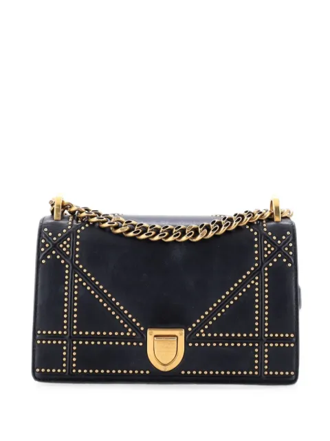 Christian Dior Pre-Owned Diorama Flap Bag Studded Leather Small shoulder bag Black YE6S24LBOJZRK4DN