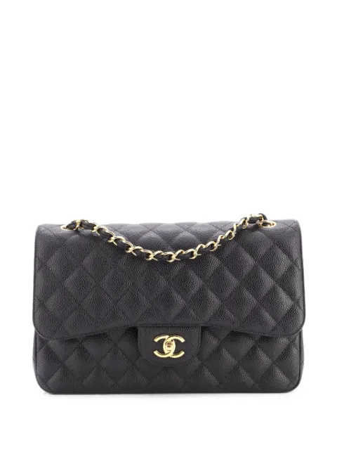 CHANEL Pre-Owned Classic Double Flap Bag Quilted Caviar Jumbo shoulder bag Black QBR7DQDMWQL8VWNA