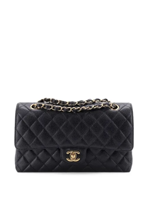 CHANEL Pre-Owned Classic Double Flap Bag Quilted Caviar Medium shoulder bag Black THK60X405GCCOS0E