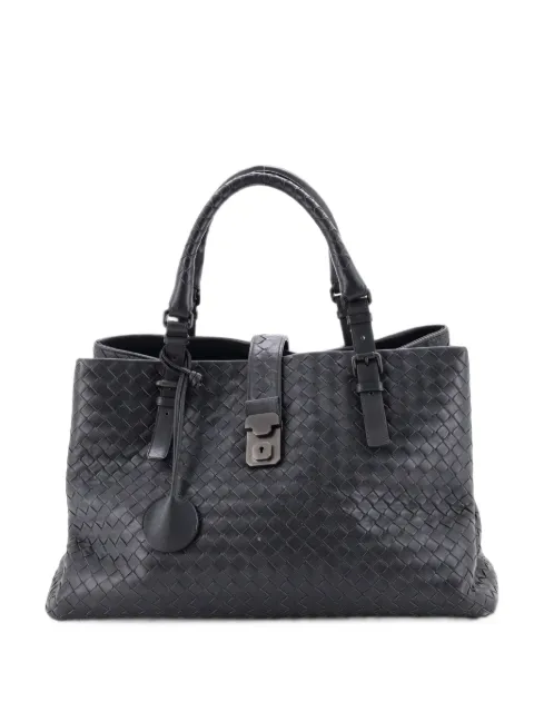 Bottega Veneta Pre-Owned Roma Bag Intrecciato Nappa Medium tote bag Blue Y2O0NMGGYXDMX7UG