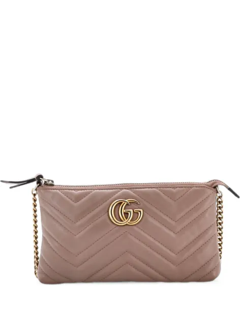 Gucci Pre-Owned GG Marmont Chain Matelasse Leather Mini shoulder bag Neutrals MM3HMPXP8Y0ONPBD