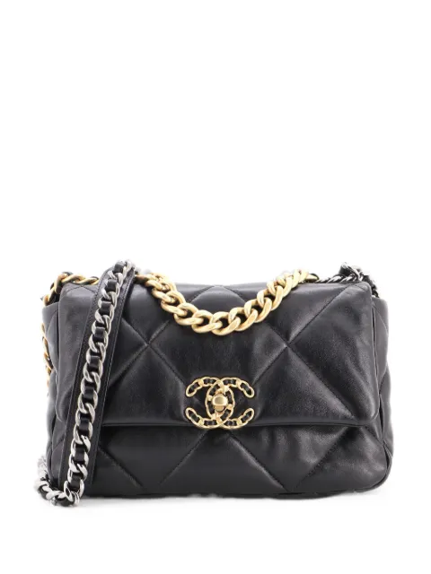 CHANEL Pre-Owned 19 Flap Bag Quilted Leather Medium crossbody bag Black 9MPACHXDG4010DTU