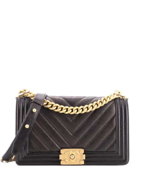 CHANEL Pre-Owned Boy Flap Bag Chevron Caviar Old Medium shoulder bag Black CEV89WKU35UEX7OX