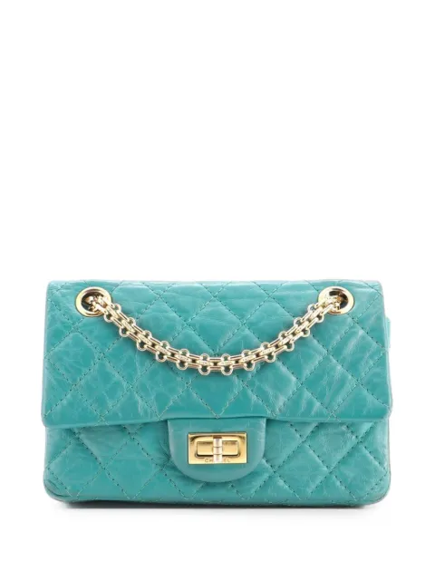 CHANEL Pre-Owned Reissue 2.55 Flap Bag Quilted Aged Calfskin Mini crossbody bag Green C37Z5FQ0L9YHXGVE