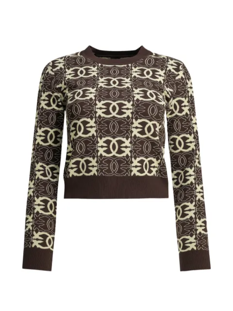 PINKO monogram-pattern sweater Brown 106041A2YD
