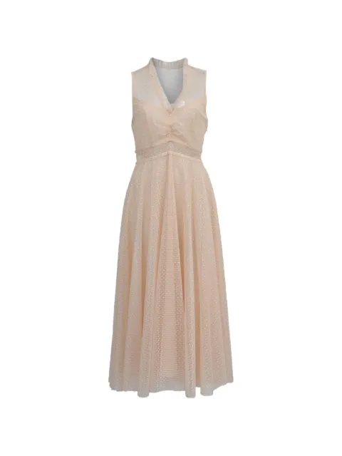 SANDRO Cassy ruffled dress Neutrals RFCPUHKCL704308W