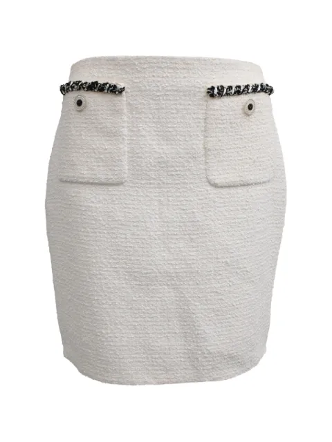 CHANEL Pre-Owned Tweed pencil cotton skirt White RFCPUHKCL758225W
