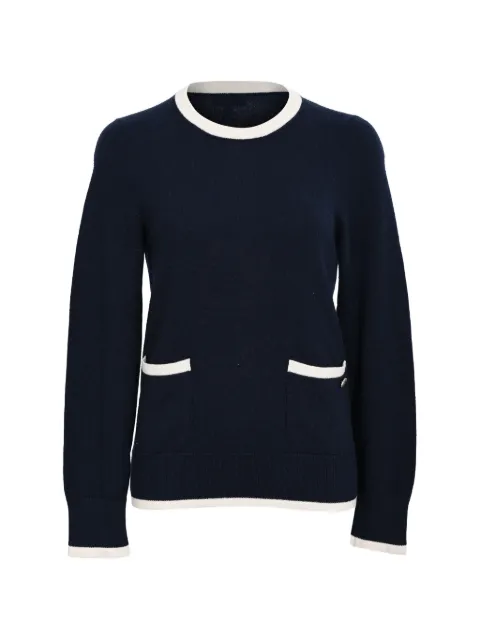 CHANEL Pre-Owned CC button-embellished sweater Blue RFCPUHKCL727133W