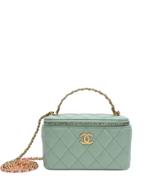 CHANEL Pre-Owned quilted Vanity Case handbag Green RFCPUHKBA766605W