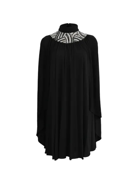 Saint Laurent Pre-Owned 2014 embellished cape dress Black NAPPUHKCL673493W