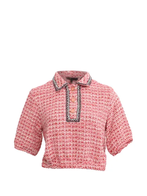 Maje Tweed polo top Red RFCPUHKCL754839W