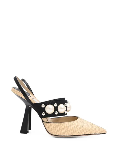 Jimmy Choo Pre-Owned 2023 Breslin 100 pearl-embellished pumps Neutrals RFCPUHKSH757732W