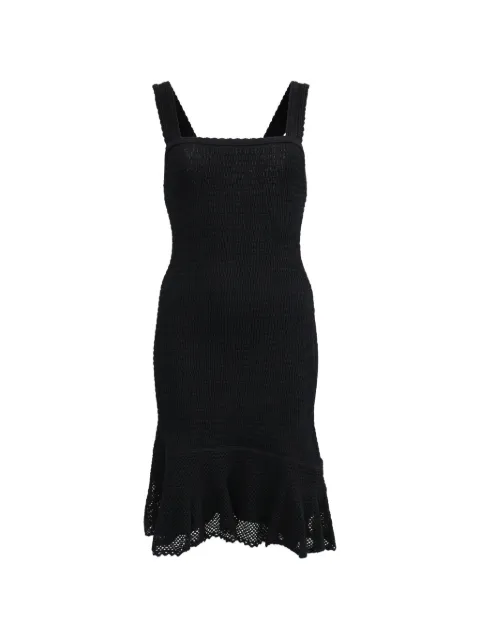 SANDRO square-neck smocked dress Black RFCPUHKCL754834W