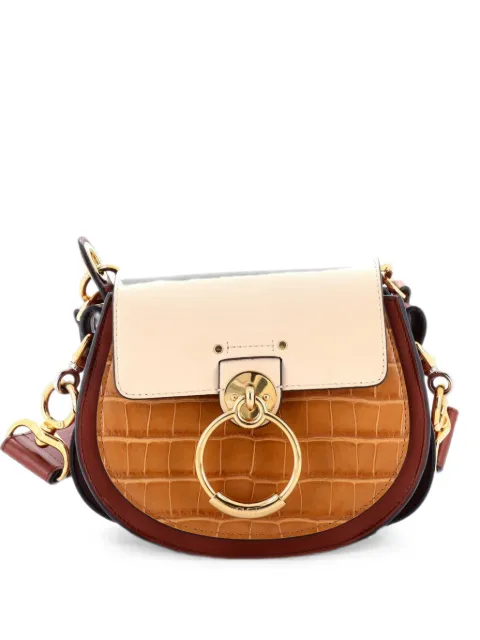 Chloé Pre-Owned Tess Bag Leather with Crocodile Embossed Detail Small crossbody bag Brown ZX7M5WT8STWHBT5I