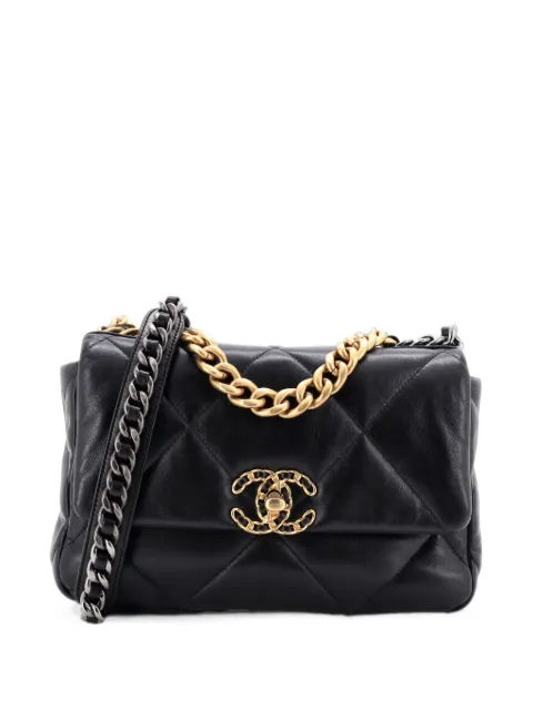 CHANEL Pre-Owned 19 Flap Bag Quilted Leather Medium crossbody bag Black H2WJ546CD8HM52QX