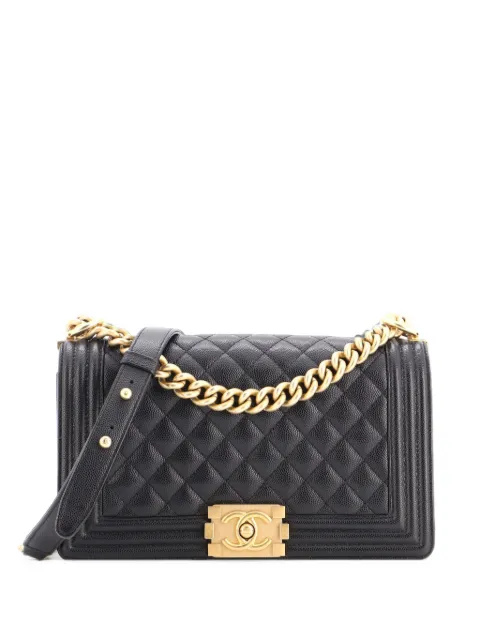 CHANEL Pre-Owned Boy Flap Bag Quilted Caviar Old Medium crossbody bag Black IBAHSC9YEL78IZLB