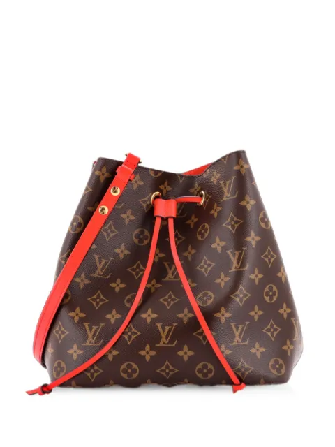 Louis Vuitton Pre-Owned NeoNoe Handbag Monogram Canvas with Leather MM bucket bag Red ERLZ0O3OBWZT2FD8