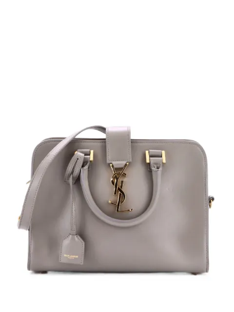 Saint Laurent Pre-Owned Monogram Cabas Leather Baby satchel Grey CT9B4EG7IK0OO0HA