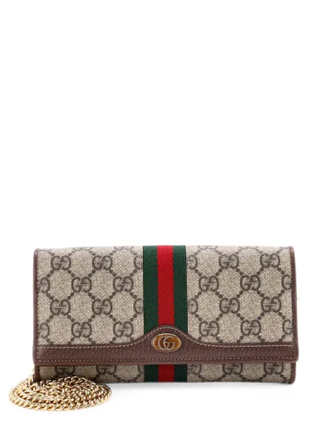 Gucci Pre-Owned Ophidia Chain Wallet GG Coated Canvas crossbody bag Brown FATZISKJJSCAYTUP