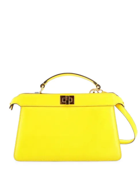 Fendi Pre-Owned Peekaboo ISeeU Bag Leather East West satchel Yellow 3J6C1D6PBQMCN3JH