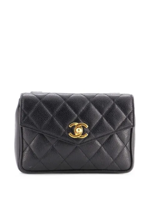 CHANEL Pre-Owned Flap Quilted Caviar Small belt bag Black 2UEQRYF04HB83XCL