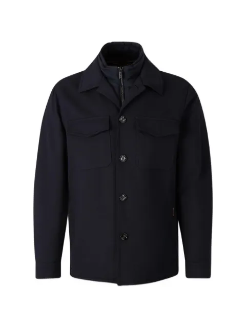 Moorer quilted-insert button-up jacket Blue MOUGI1012205EA30PA65VI