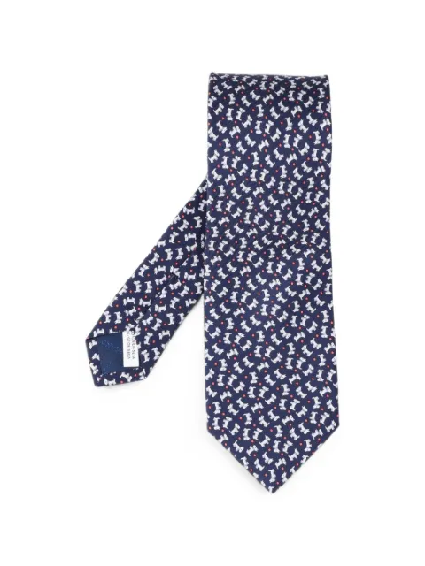 Ferragamo Charlie-print silk tie Blue 794614