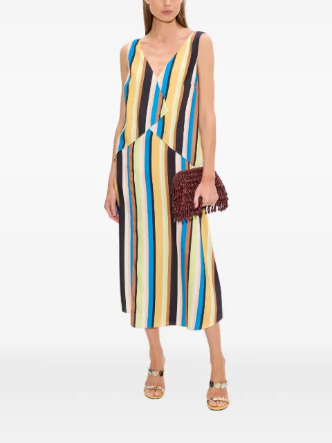 Simon Miller Cece asymmetrical striped midi dress Yellow W47273267