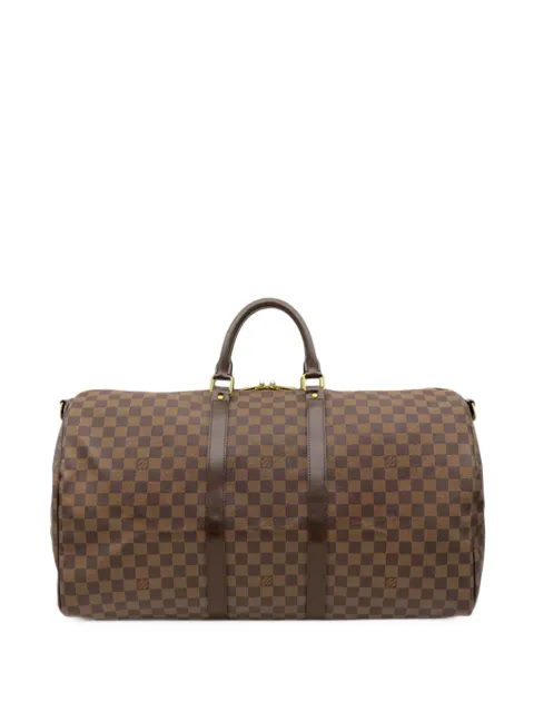 Louis Vuitton Pre-Owned 2010 Damier Ebene Keepall Bandouliere 55 travel bag Brown P6Z13SM4XA7B9SBR