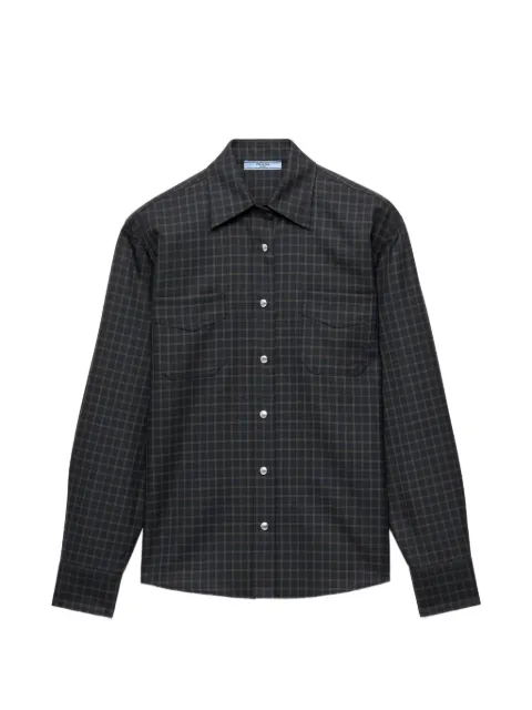Prada checked wool shirt Blue P476JSOOO6575