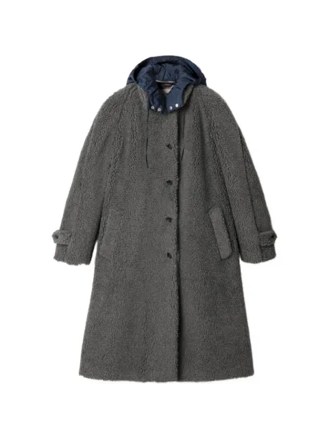 Miu Miu single-breasted fleece coat Grey MS2088SOOO17I1