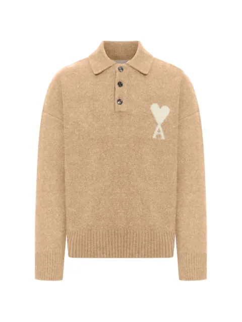 AMI Paris Ami de Coeur alpaca sweater Neutrals UPL408KN0135